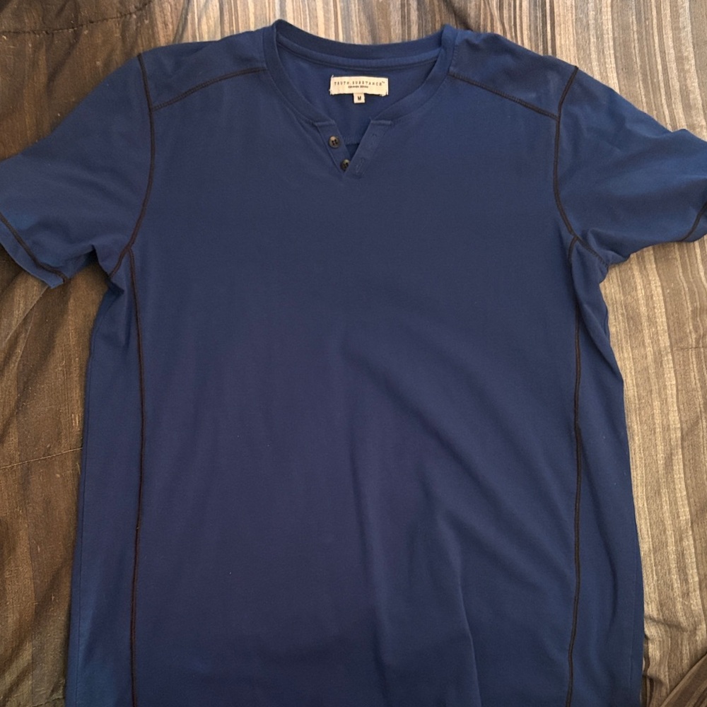 Truth Substance Navy Short Sleeve Henley